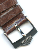 Dark Brown 19mm Genuine Snakeskin MB Strap Leather Lined & Pre TAG Heuer Buckle