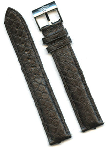 18mm Genuine Black Snake Skin MB Strap Band Extra Long & Breitling Steel Buckle
