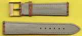 GEN ALLIGATOR COGNAC BROWN STRAP 18mm EXTRA LONG & GENUINE BREITLING GOLD BUCKLE