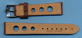 Brown Rally Racing Leather MB Strap Band, 18mm & Rolex Steel Buckle