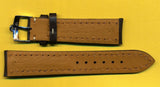 19mm GENUINE BROWN LEATHER PADDED MB BAND STRAP & GENUINE OMEGA STEEL BUCKLE