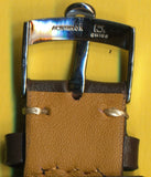 19mm GENUINE BROWN LEATHER PADDED MB BAND STRAP & GENUINE OMEGA STEEL BUCKLE