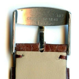 18mm Genuine Dark Brown Snake Skin MB Strap Leather Lined & Oris Steel Buckle