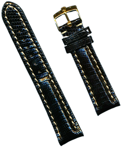 MB GENUINE BLACK ALLIGATOR STRAP 20MM OR 22MM & GEN. ROLEX BUCKLE STEEL OR GOLD