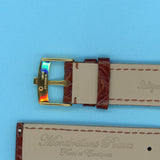 GENUINE ALLIGATOR EXTRA LONG STRAP BAND BROWN 19mm & GENUINE TUDOR GOLD BUCKLE