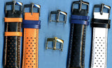 4 Colors 20mm Genuine Perforated Leather Rally Racing Strap & Rolex Buckle