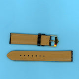 18mm EXTRA LONG GENUINE BLACK LEATHER MB STRAP & TAG HEUER GOLD BUCKLE
