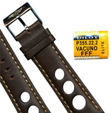 20mm GENUINE BROWN SPANISH LEATHER RALLY RACING BAND STRAP & BREITLING BUCKLE