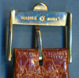 20mm Genuine Brown Snakeskin MB Strap Speedmaster & Vintage Omega Gold Buckle