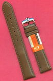 GENUINE BROWN CALF LEATHER CAVADINI STRAP 18mm 19mm or 20mm & OMEGA STEEL BUCKLE