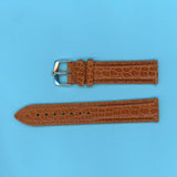 GEN. ALLIGATOR BROWN COGNAC STRAP LEATHER 19mm & GENUINE TUDOR STEEL BUCKLE