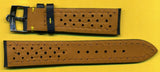 Blue Rally Perforated Leather MB Strap Yellow Stitch, 20mm 22mm & Omega Buckle