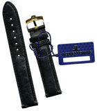 GENUINE BLACK OSTRICH STRAP BAND 18mm & GENUINE OMEGA GOLD PLATED BUCKLE TANG