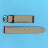 GENUINE ALLIGATOR STRAP BROWN 18mm LEATHER LINED & GENUINE TUDOR STEEL BUCKLE