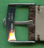 CORDOVAN GEN. ALLIGATOR BAND STRAP 19mm EXTRA LONG & GENUINE ROLEX STEEL BUCKLE