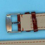 GENUINE ALLIGATOR STRAP BROWN 18mm LEATHER LINED & GENUINE ORIS STEEL BUCKLE