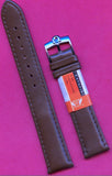 GENUINE BROWN CALF LEATHER CAVADINI STRAP 18mm 19mm or 20mm & OMEGA STEEL BUCKLE