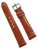 20mm Genuine Brown Snake Skin MB Strap Speedmaster & Old Style Omega Gold Buckle