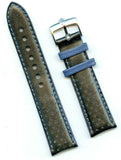 Black Rally Racing Perforated Leather MB Strap Blue Stitch, 20mm & Rolex Buckle