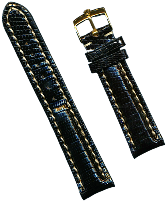 MB GENUINE BLACK ALLIGATOR STRAP 20MM OR 22MM & GEN. ROLEX BUCKLE STEEL OR GOLD