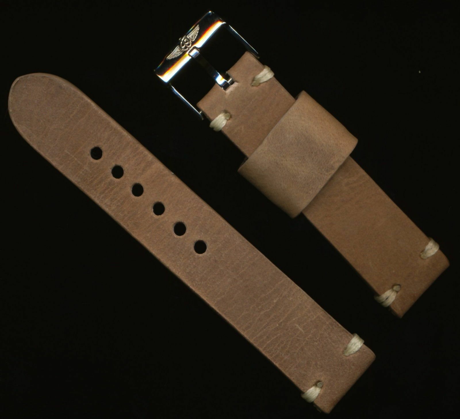 GENUINE BELTING LEATHER MB STRAP BAND 20mm @ LUGS & GENUINE BREITLING BUCKLE
