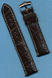 20mm GEN. BROWN CROCODILE MB STRAP BAND SUBMARINER & GENUINE ROLEX STEEL BUCKLE