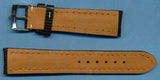 20mm BLACK GENUINE LIZARD MB STRAP BAND LEATHER LINED TANG & STEEL ROLEX BUCKLE