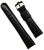 Black 22mm Genuine Lizard MB Strap Leather Lined & Genuine Steel Omega Buckle