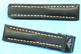 EXTRA LONG LEATHER MB BAND BUCKLE STRAP BAND & 22mm BREITLING DEPLOYMENT CLASP