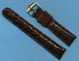 19mm Retro Genuine Lizard MB Strap Band For Bubbleback & Rolex Gold Plate Buckle