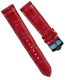 20mm GENUINE CROCODILE MB STRAP BAND WHITE STITCHING RED & PRE TAG HEUER BUCKLE