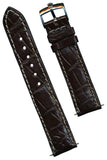 20mm GEN. BROWN CROCODILE MB STRAP BAND SUBMARINER & GENUINE ROLEX STEEL BUCKLE