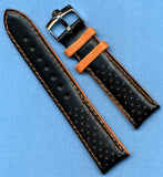 4 Colors 20mm Genuine Perforated Leather Rally Racing MB Strap & Omega Buckle