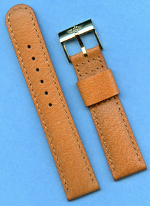18mm GENUINE WILD BOAR STRAP BAND LEATHER LINED & BREITLING GOLD TONE BUCKLE