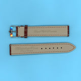 GENUINE ALLIGATOR EXTRA LONG STRAP BAND BROWN 19mm & GENUINE TUDOR STEEL BUCKLE