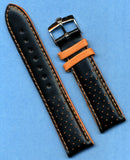 4 Colors 20mm Genuine Perforated Leather Rally Racing Strap & Rolex Buckle