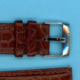 GENUINE ALLIGATOR STRAP BROWN 18mm LEATHER LINED & GENUINE ORIS STEEL BUCKLE