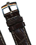 20mm GEN. BROWN CROCODILE MB STRAP BAND SUBMARINER & GENUINE ROLEX STEEL BUCKLE