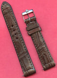 18mm Genuine Crocodile MB Strap For Seamaster & Vintage Omega Steel Buckle Brown