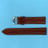 GENUINE ALLIGATOR STRAP BROWN 18mm LEATHER LINED & GENUINE TUDOR STEEL BUCKLE