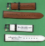 20mm GENUINE CROCODILE MB STRAP LEATHER BLACK & GENUINE ROLEX STEEL BUCKLE