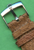 18mm Genuine Brown Snake Skin MB Strap Band For Bubbleback & Rolex Steel Buckle