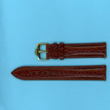 GENUINE ALLIGATOR STRAP BROWN 18mm LEATHER LINED & GENUINE TAG HEUER GOLD BUCKLE