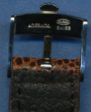18mm Brown Genuine Lizard MB Strap Tang Leather Lined & Rolex Steel Buckle