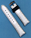 4 Colors 20mm Genuine Perforated Leather Rally Racing Strap & Rolex Buckle