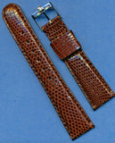 Brown 18mm Genuine Lizard MB Strap Leather Lined & Vintage Steel Omega Buckle