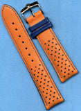 4 Colors 20mm Genuine Perforated Leather Rally Racing Strap & Rolex Buckle