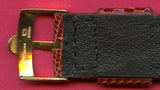 Brown 20mm Genuine Lizard MB Strap Leather Lined & Gold Plated Omega Buckle