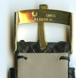 18mm Black Genuine Snake Skin MB Strap Extra Long & Rolex Tudor Gold Buckle
