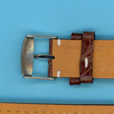 20mm BROWN LEATHER MB STRAP WHITE STITCH & STEEL ORIS BUCKLE